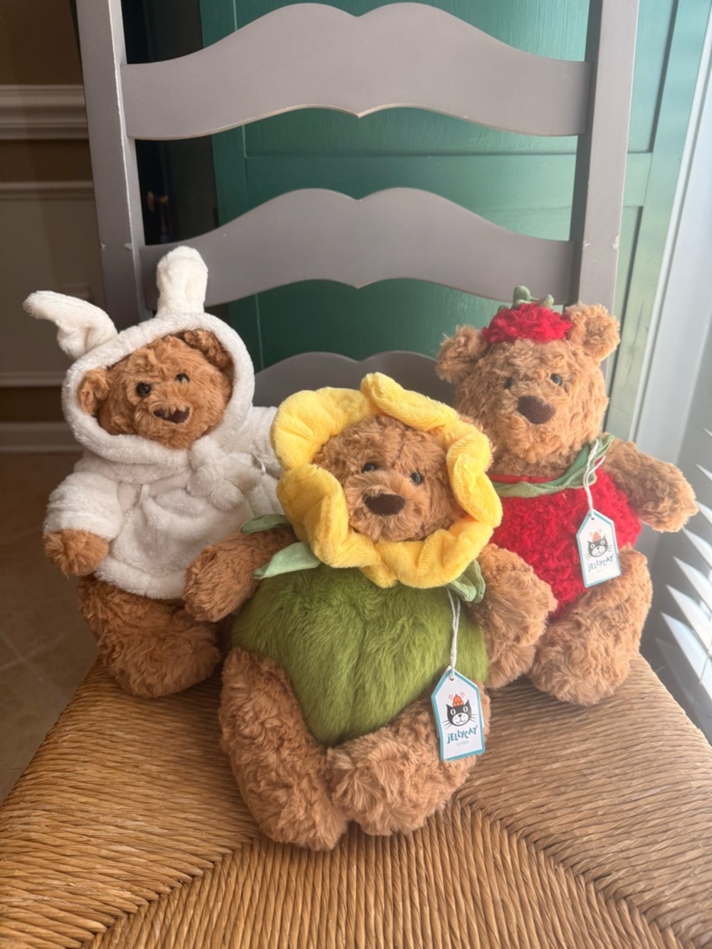 Jellycat Bears bathrobe flower strawberry